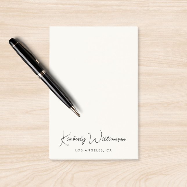 Post-it® Crème de script de signature chic (Créateur téléchargé)