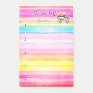 Post-it® Crème glacée Camion Aquarelle Stripreto Do List