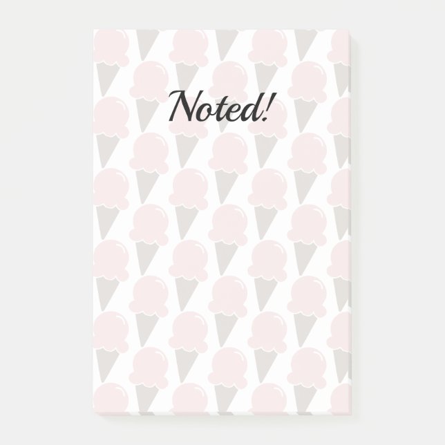 Post-it® Crème glacée fraises rose fraise (Devant)