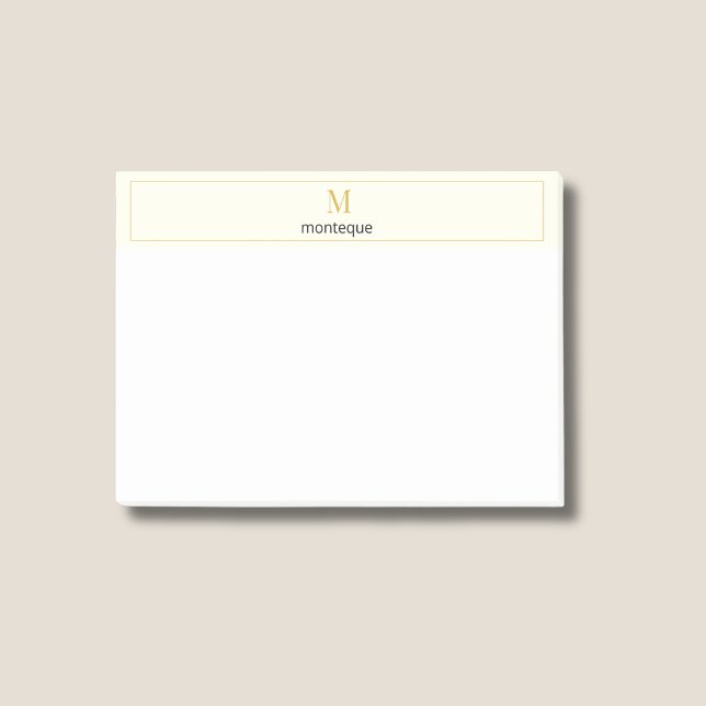 Post-it® Crème Luxe Serif Monogramme Personnalisé (Créateur téléchargé)