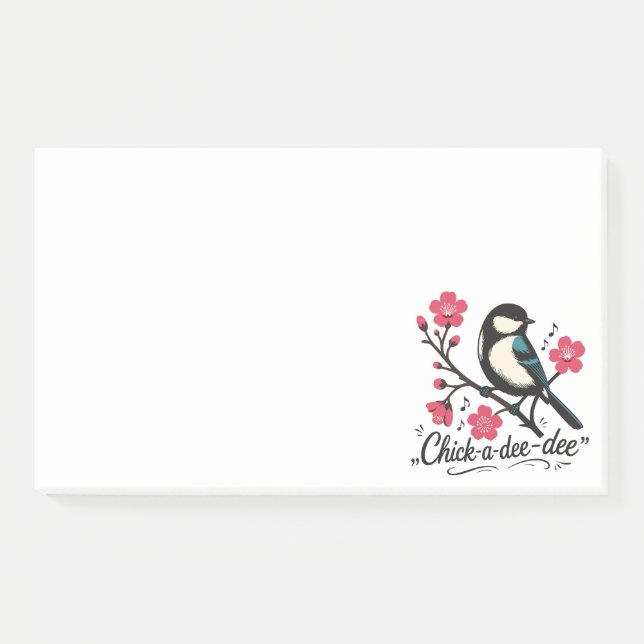 Post-it® cri de la mésange 'Chick-a-dee-dee-dee' (Devant)