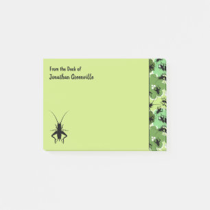 Post-it® Cricket Floral modèle vert noir personnalisé