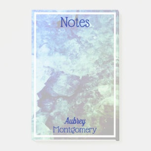 Post-it® Cristaux de géoode bleu moderne personnalisée