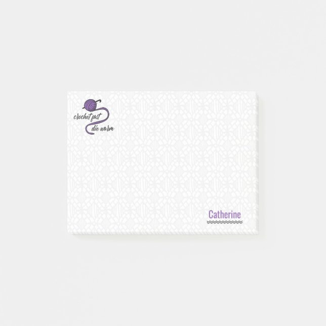 Post-it® Crochet Violet Rapide, Mourir Chaud (Devant)