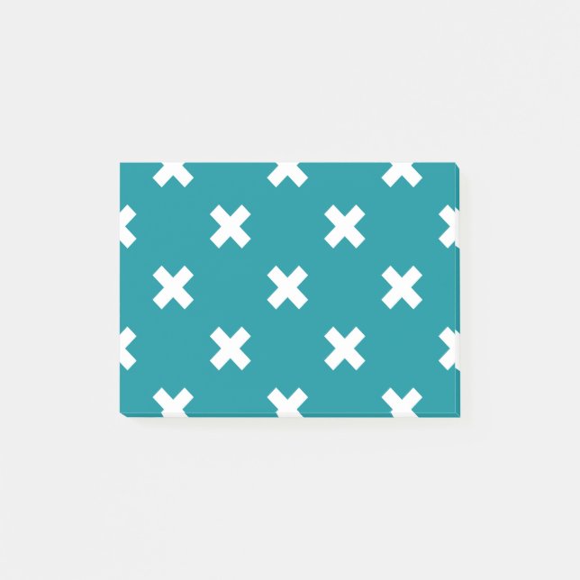 Post-it® Crochets blancs sur turquoise (Devant)