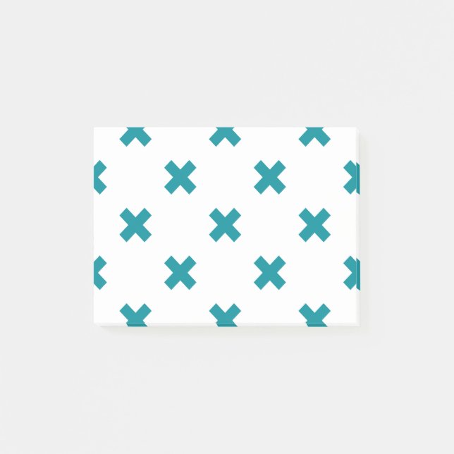 Post-it® Crochets turquoises sur blanc (Devant)