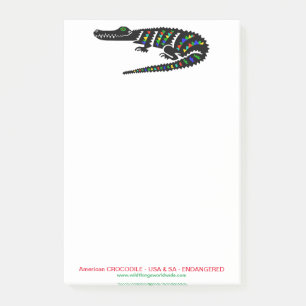 Post-it® CROCODILE Américain Graphique - Reptile - Faune -