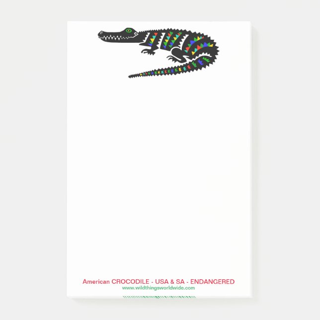 Post-it® CROCODILE Américain Graphique - Reptile - Faune - (Devant)