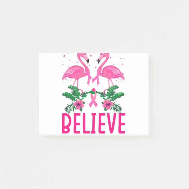 Post-it® Croire le Flamant rose de sensibilisation au cance (Devant)