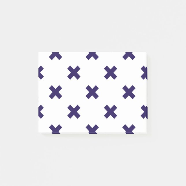 Post-it® Croix bleu marine sur blanc (Devant)