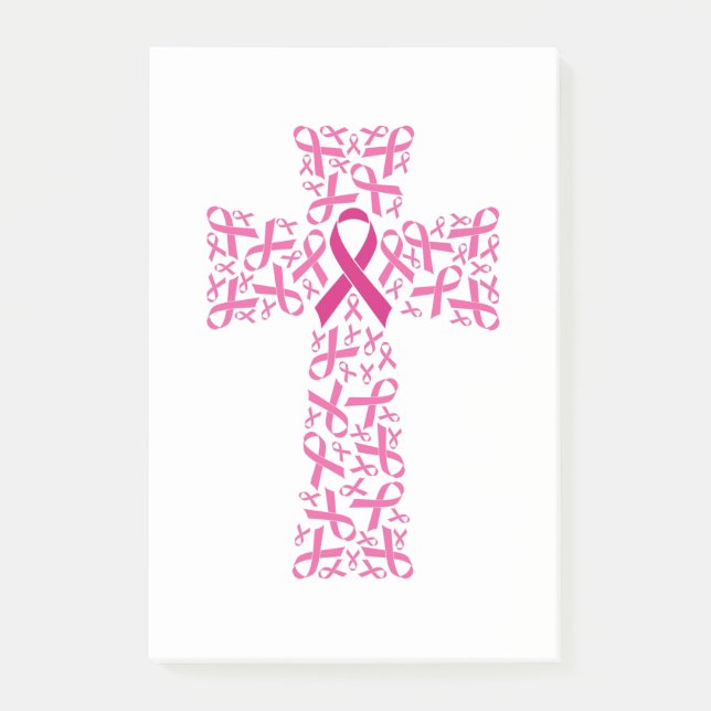 Post-it® Croix du ruban de sensibilisation au cancer du sei (Devant)