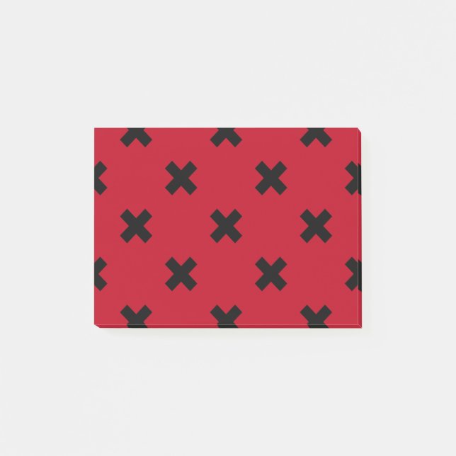 Post-it® Croix noire sur le rouge (Devant)