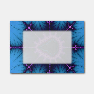 Post-it® Croix pourpre de Mandelbrot de lavande sur le bleu