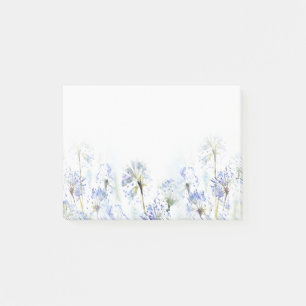 Post-it® Croquis en aquarelle des fleurs d'été bleues