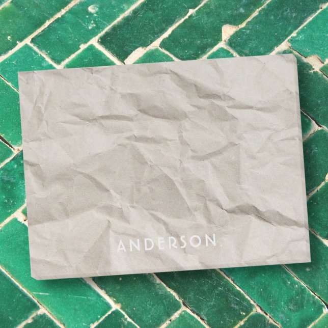 Post-it® Crumpled crème papier beige vintage nom personnali (Créateur téléchargé)