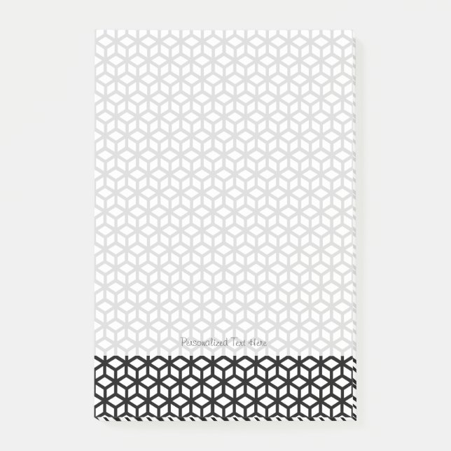 Post-it® Cube Noir Et Blanc Motif (Devant)