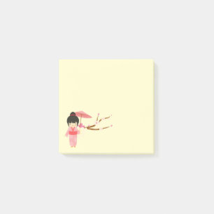 Post-it® Cuisine japonaise rose cerise en fleurs Geisha