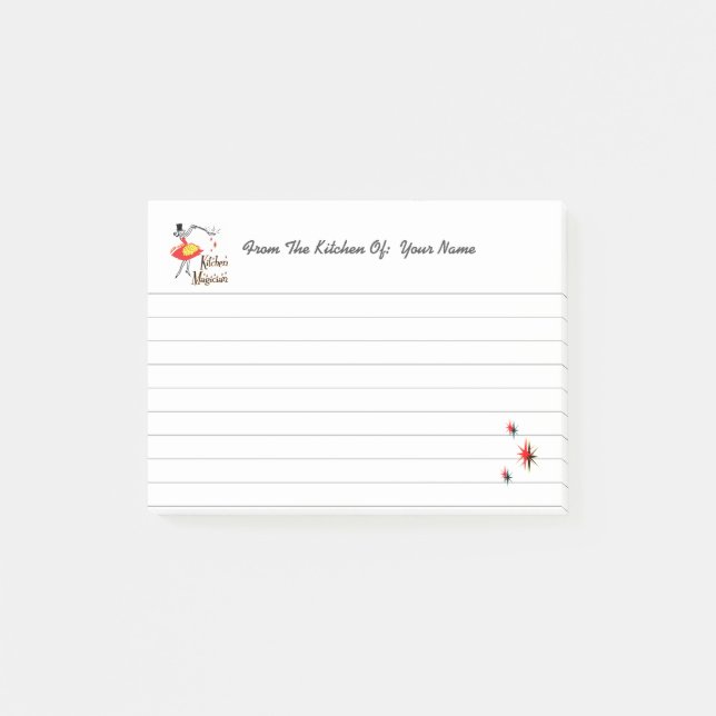 Post-it® Cuisine Magicien Retro Linked Custom Post it Notes (Devant)