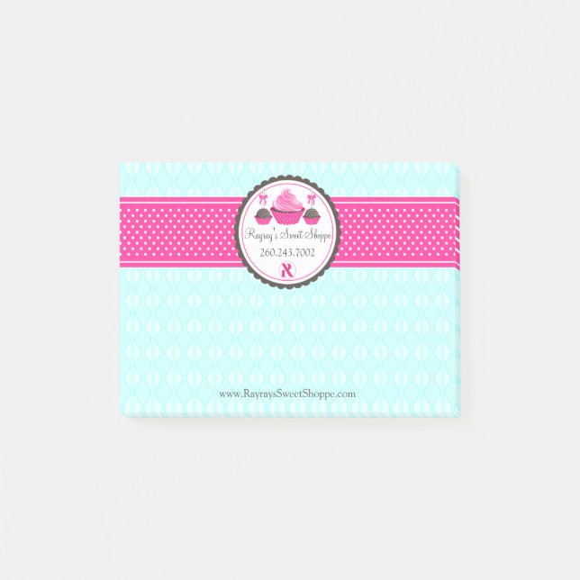 Post-it® Cuisson à gâteau personnalisée Aqua Rose V2 (Devant)