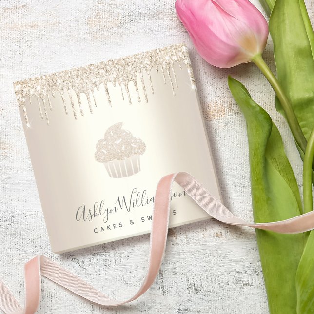 Post-it® Cupcake Bakery Chef Champagne Gold Parties scintil (Créateur téléchargé)