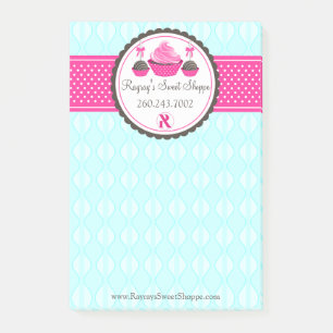 Post-it® Cupe à gâteau personnalisée Aqua Rose V1