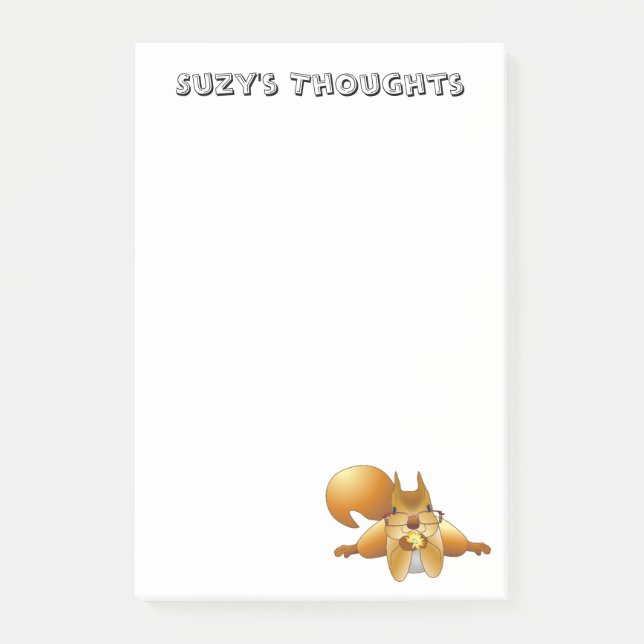 Post-it® Curieux écureuil Post It Note Pad (Devant)