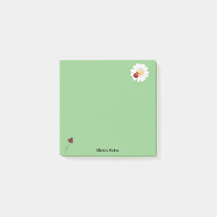 Post-it® Curte Ladybug Flower gradient Nom personnalisé