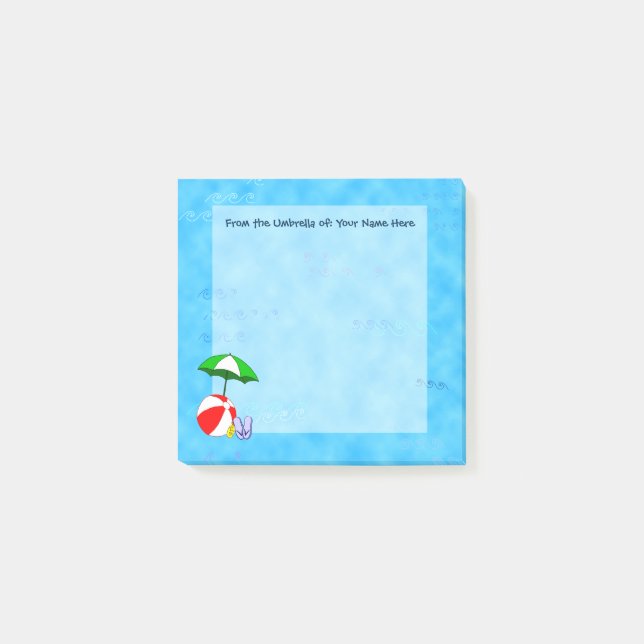 Post-it® Custom Beach Ball and Pool Umbrella Post it Notes (Devant)