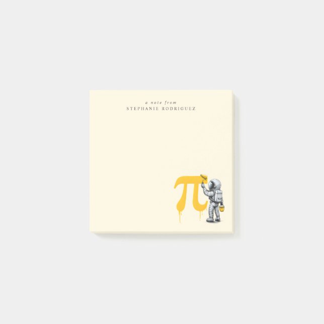 Post-it® Custom Cool Astronaut Painting Pi Symbol Pi Day  (Devant)