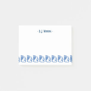 Post-it® Custom Deco Blue Racing Sailboats Sticky Notes