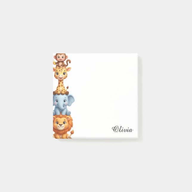 Post-it® Custom Name Safari Animals Personalized Jungle (Devant)