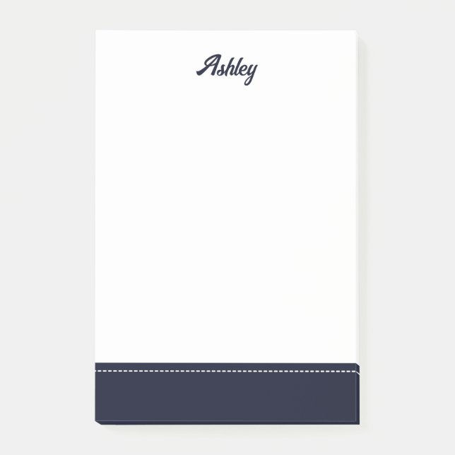 Post-it® Custom navy blue white personalized preppy stylish (Devant)