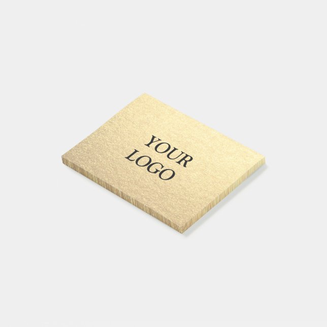Post-it® Custom Simple Clean Gold Business Votre logo ici (Incliné)
