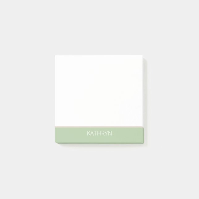 Post-it® custom solid sage green natural brown line (Devant)