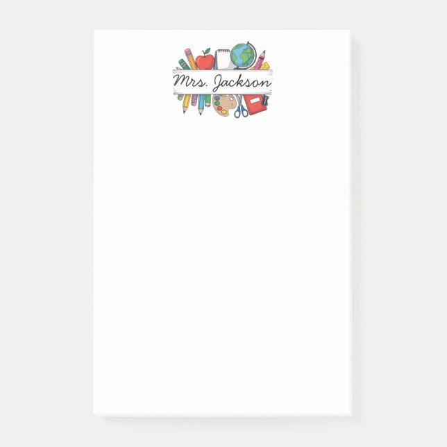 Post-it® Custom Teacher Name Back to School (Devant)