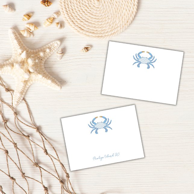 Post-it® Customizable Blue Chic Crab Sticky Notes (Créateur téléchargé)