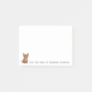 Post-it® Cute Abyssinian Chat Personnaliser les notes