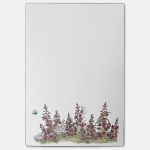 Post-it® Cute Alaska Fireweed with/ Butterflies Post It Not