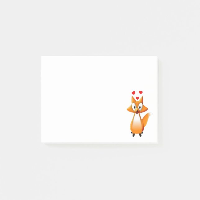 Post-it® Cute animal caricature Fox (Devant)