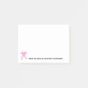 Post-it® Cute Axolotl Pink Salamander personnalisée