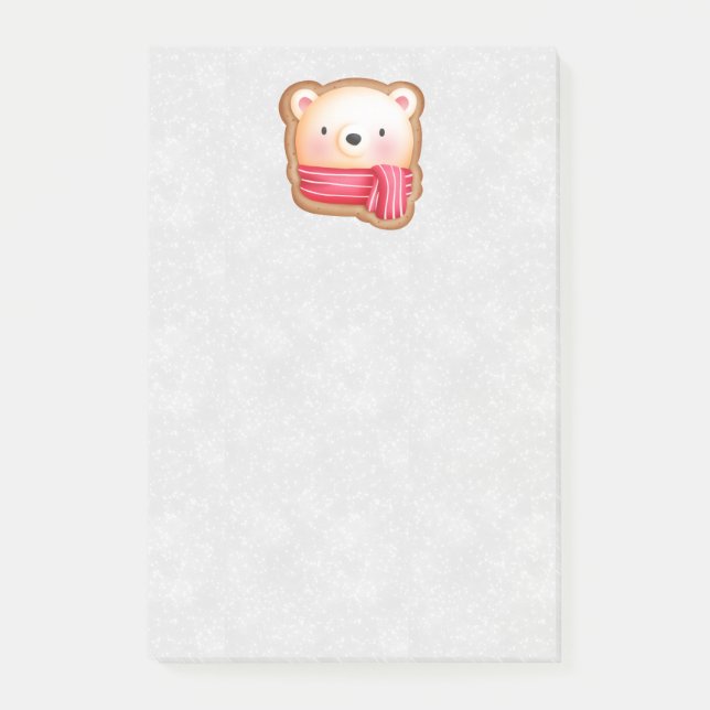 Post-it® Cute Bear Face Red Scarf et Rosy Cheeks Christmas (Devant)