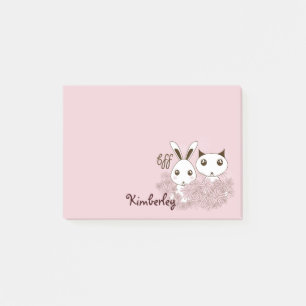 Post-it® Cute Bunny Kitten Animal Amis Filles roses Enfants