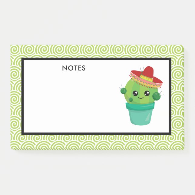 Post-it® Cute Cactus dans le Sombrero (Devant)