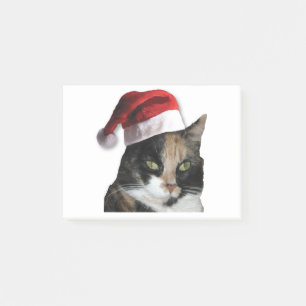 Post-it® Cute Calico Chat Porté Chapeau Santa