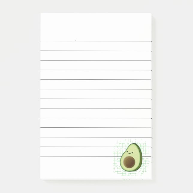 Post-it® Cute Cartoon Avocado Arrière - plan désorganisé (Devant)