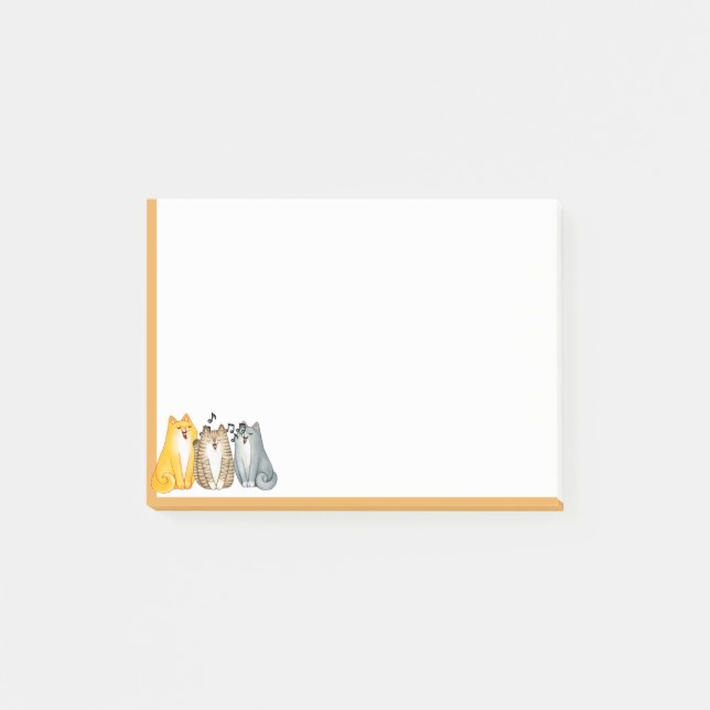 Post-it® Cute Cartoon Chats Musique Chant Animal art (Devant)