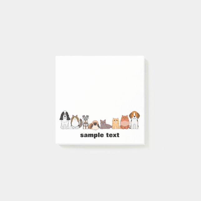 Post-it® cute cartoon dogs and cats post it (Devant)