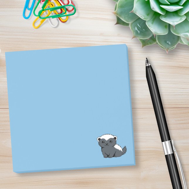 Post-it® Cute Cartoon Honey Badger Blue (Créateur téléchargé)
