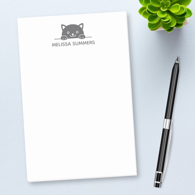 Post-it® Cute Chat Noir Pékin au-dessus Nom Personnalisé 2 (Créateur téléchargé)