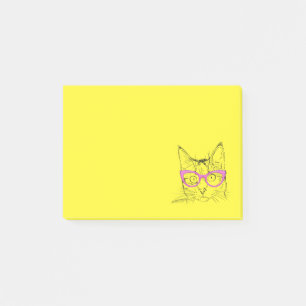 Post-it® Cute Chat Pink Lunettes Normal est ennuyeux